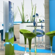 Agencement stand sur mesure Pollutec Lyon — zone démonstration et accueil In'Pulsion