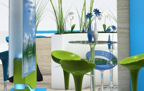 Agencement stand sur mesure Pollutec Lyon — zone démonstration et accueil In'Pulsion