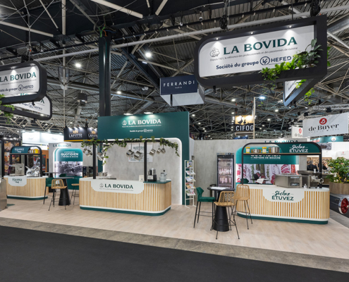 Photo d'une réalisation d'Inpulsion, décorateur de stand, pour La Bovida