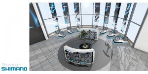 vue de l'agencement du showroom, architecture commerciale chez Shimano, une réalisation In'Pulsion