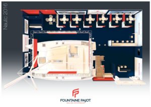 conception 3D du stand Fountaine Pajot pour Nautic Paris