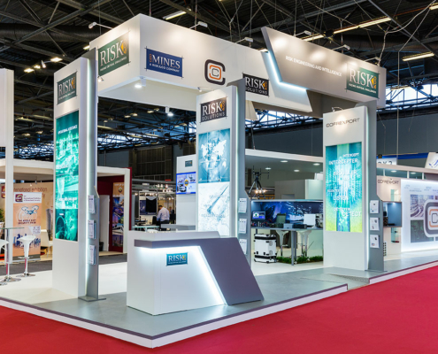 Photo d'un stand réalisé pour RISK & CO par In'Pulsion, standiste Milipol