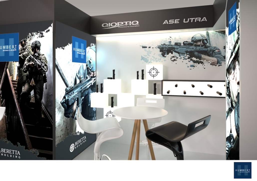 photo d'un stand réalisé par In'pulsion, standiste MILIPOL, pour le groupe HUMBERT