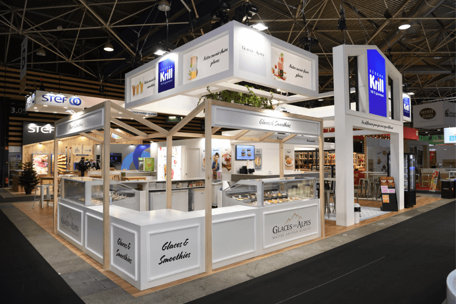 stand sur mesure SIRHA 2023, réalisé par l'expert In'Pulsion pour le Réseau Krill