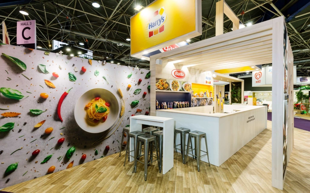 photo du stand sur mesure Harrys pour le salon SIRHA réalisé par In'Pulsion