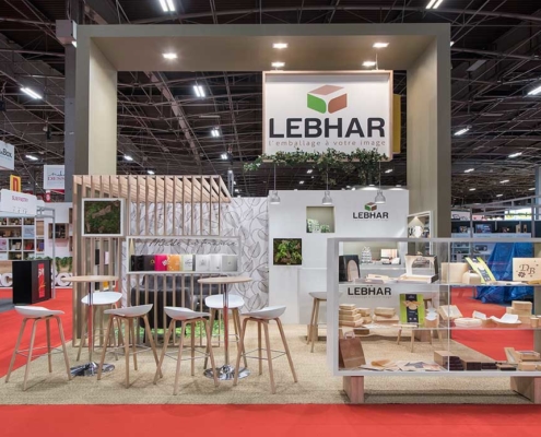 Stand SIRHA réalisé par In'Pulsion pour le Groupe LEBHAR, spécialiste des emballages alimentaires, pour la boulangerie notamment