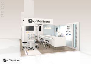 Stand Palais des Congrès réalisé par In'Pulsion pour Menicon, spécialiste mondial des lentilles de contact
