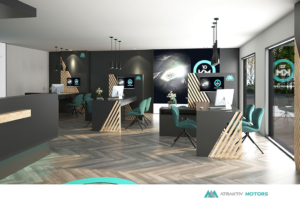 photo d'un espace de vente d'Atraktiv Motors, un agencement boutique réalisé par In'Pulsion