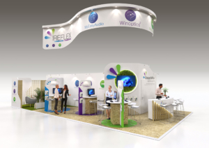 esquisse d'un stand SILMO réalisée par In'Pulsion, pour le Groupe REFLEX