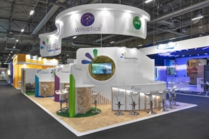 Stand sur mesure réalisé par In'Pulsion pour Reflex Groupe, éditeur de logiciels d'optique, pour le SILMO Paris