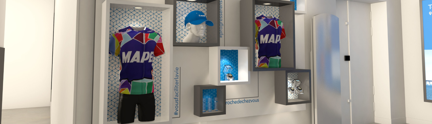 MAPEI, showroom par InPulsion Photo de la réalisation, du showroom design de MAPEI, réalisé par In'Pulsion