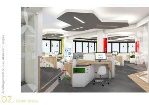 vue d'un bureau d'Atalante Energies, un agencement bureaux par In'Pulsion