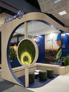 photo d'un stand réalisé par In'Pulsion pour Allianz, pour le salon AMRAE