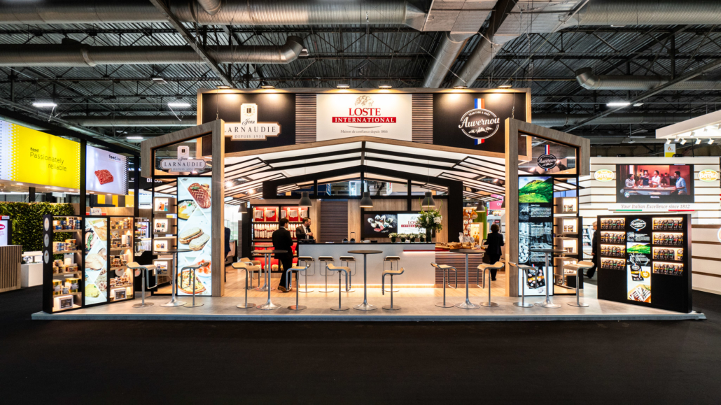 Photo d'un stand réalisé par In'Pulsion pour LOSTE, stand SIRHA