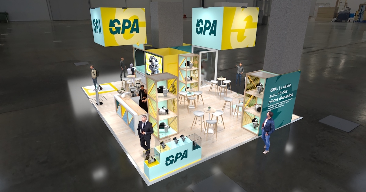 Photo du stand de la société GPA réalisé par l'expert In'Pulsion, un stand EquipAuto efficace